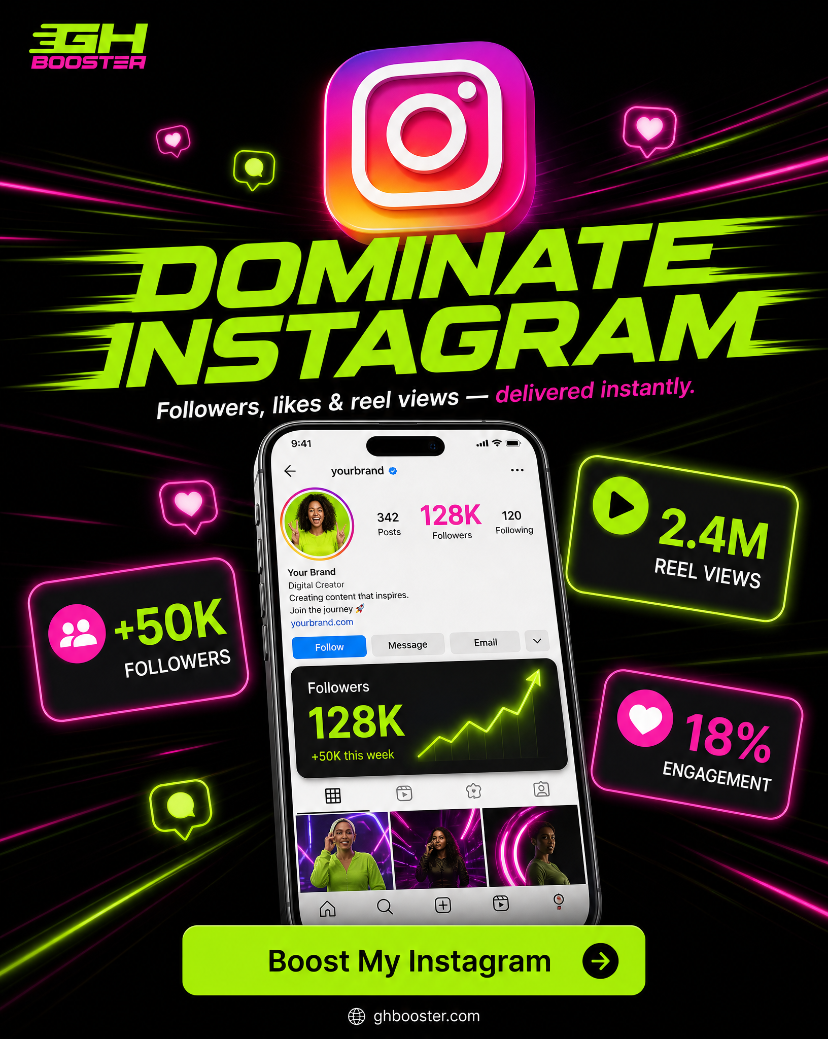 GhBooster Dominate Instagram Acceleration Showcase